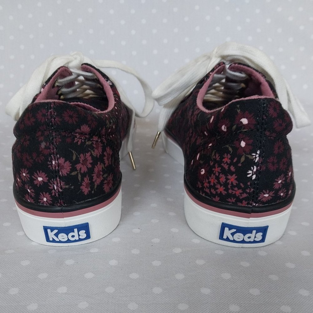 Keds Jump Kick Black and Pink Floral Print Lace Up Sneaker NWOB - Picture 7 of 10